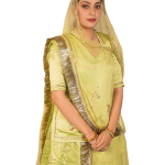 Mint Green Aari Sequins Poshak | Kundan Work on Bamber Satin | Jaipurio Designer Collection